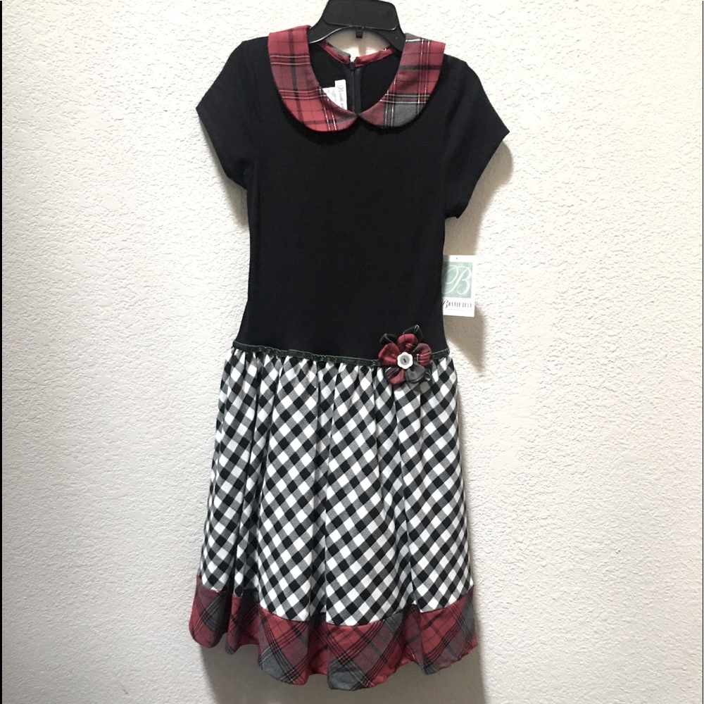 Bonnie Jean Size 16 black and white dress